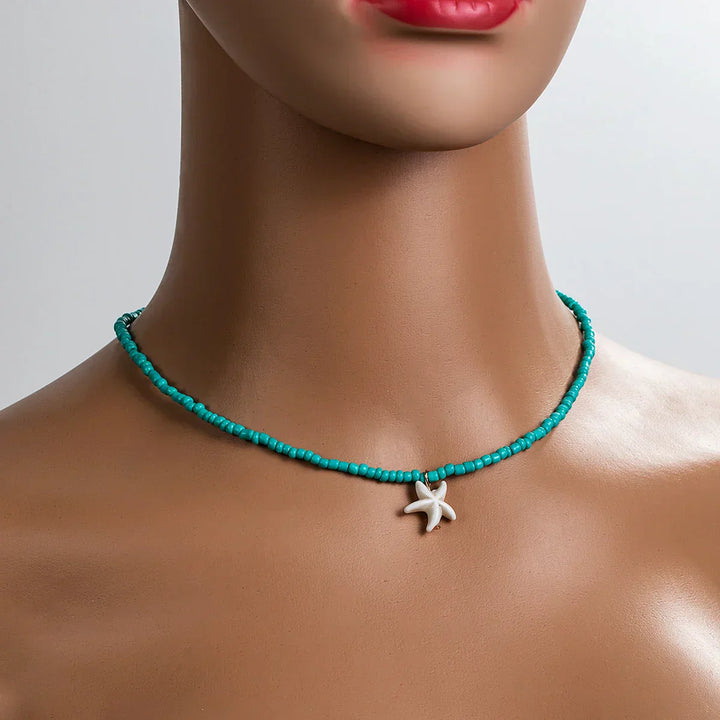 Colar de Estrela do Mar Turquesa Elegante