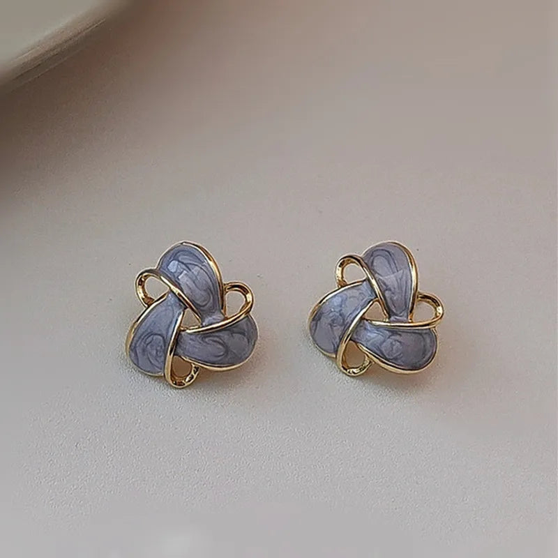 Brincos Elegantes Vintage em Esmalte Roxo