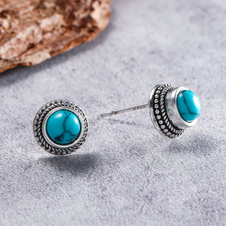 Brincos de Stud Turquesa Clássicos