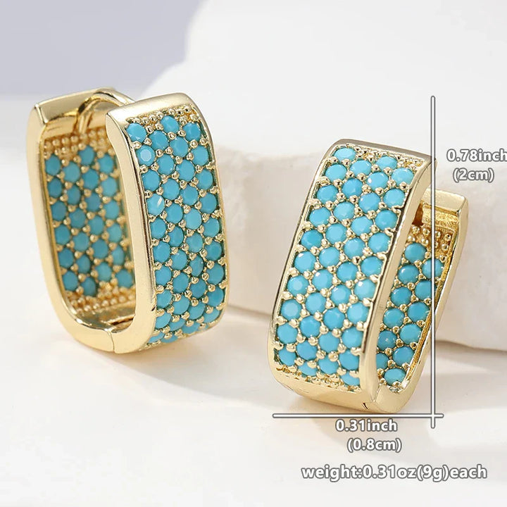Brincos de Ouro Turquesa Crush