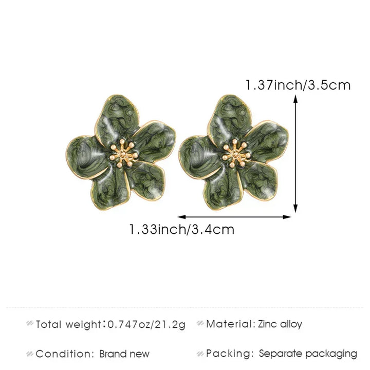 Brincos Vintage de Esmeralda em Forma de Flor