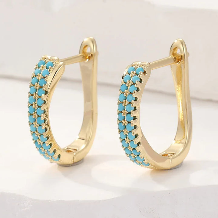 Brincos de Argola Clássicos Turquesa