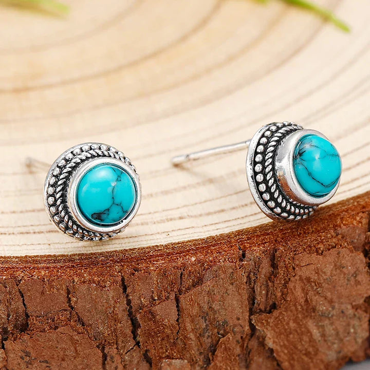 Brincos de Stud Turquesa Clássicos