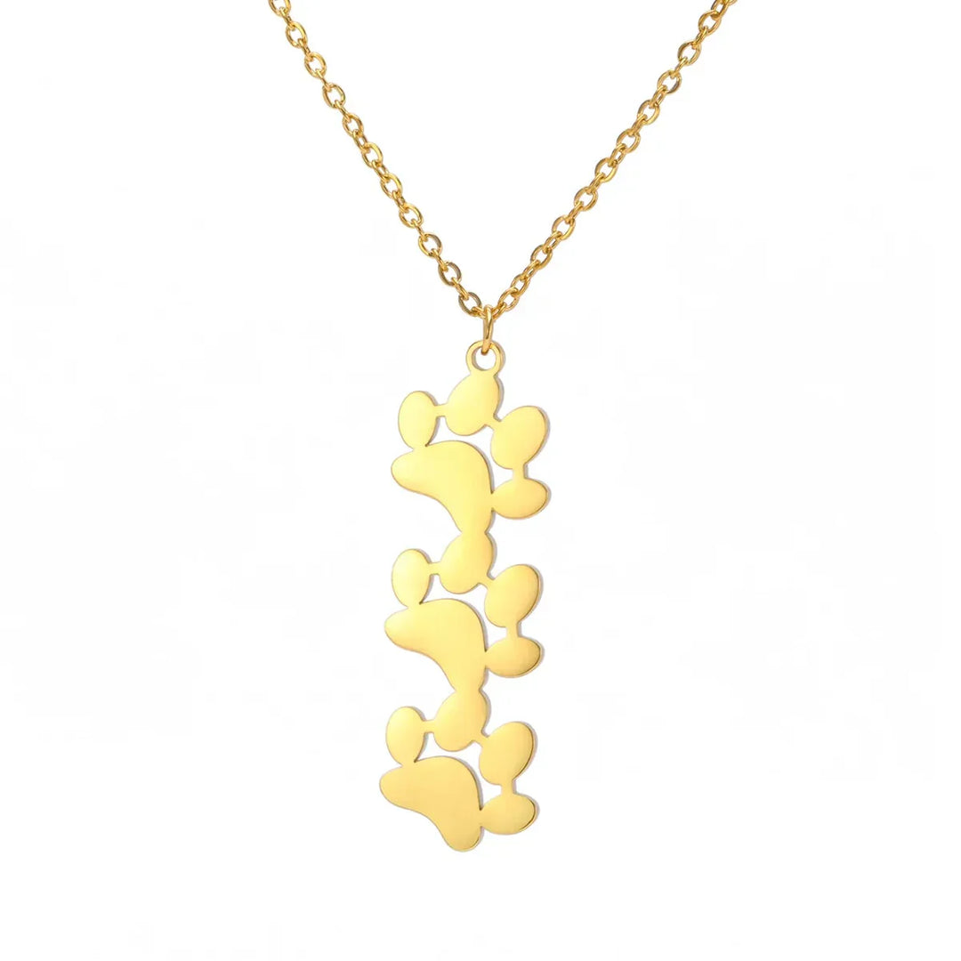 Colar Elegante de Aço Inoxidável em Forma de Patinha