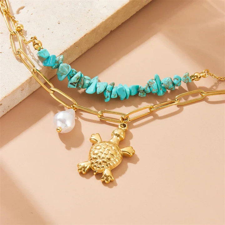 Pulseira Única de Tartaruga Turquesa