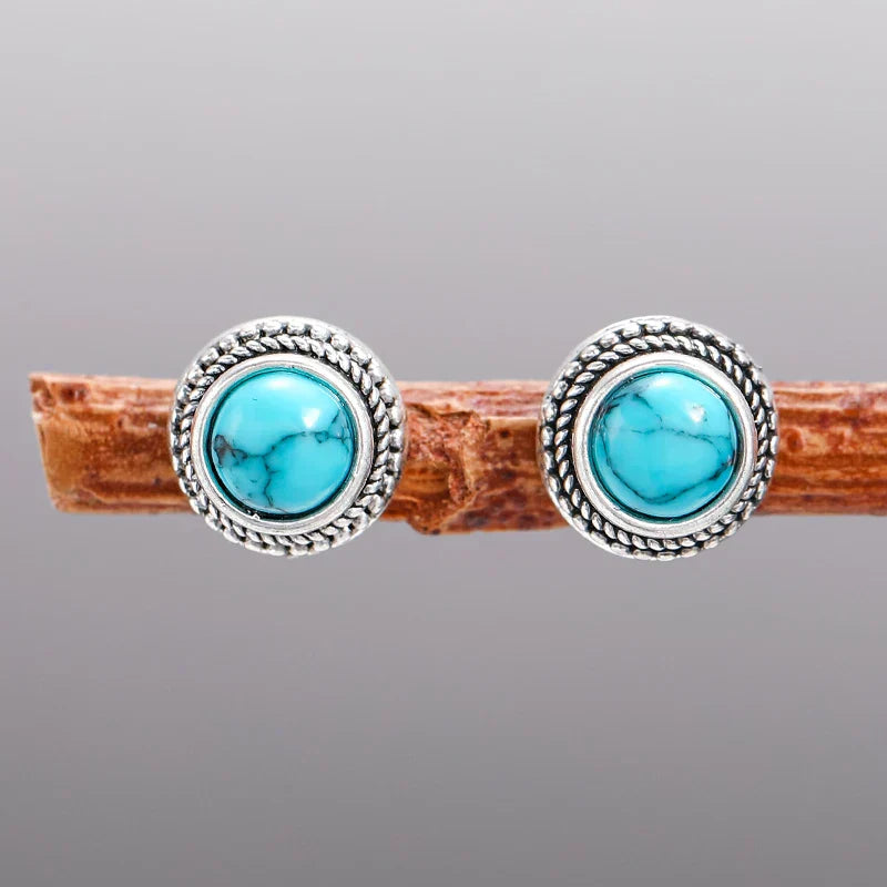 Brincos de Stud Turquesa Clássicos
