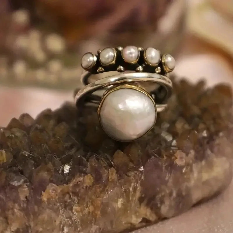 Conjunto de Anéis Empilháveis de Pérola