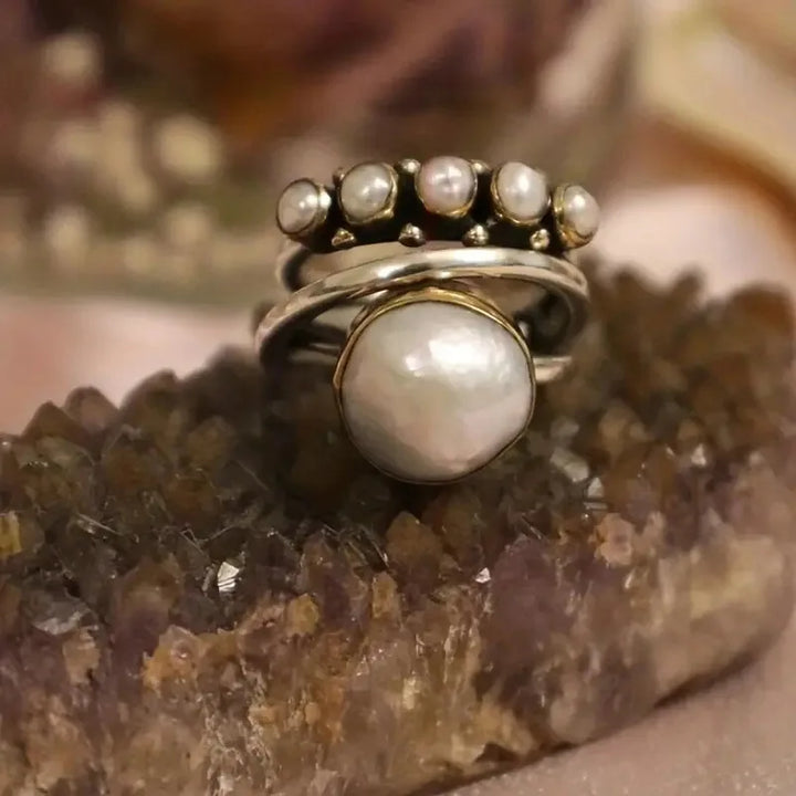Conjunto de Anéis Empilháveis de Pérola