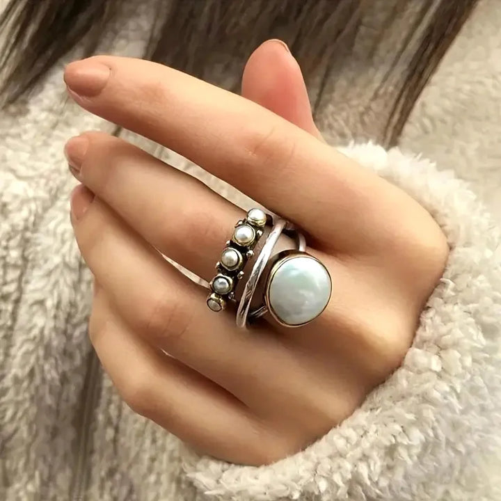 Conjunto de Anéis Empilháveis de Pérola
