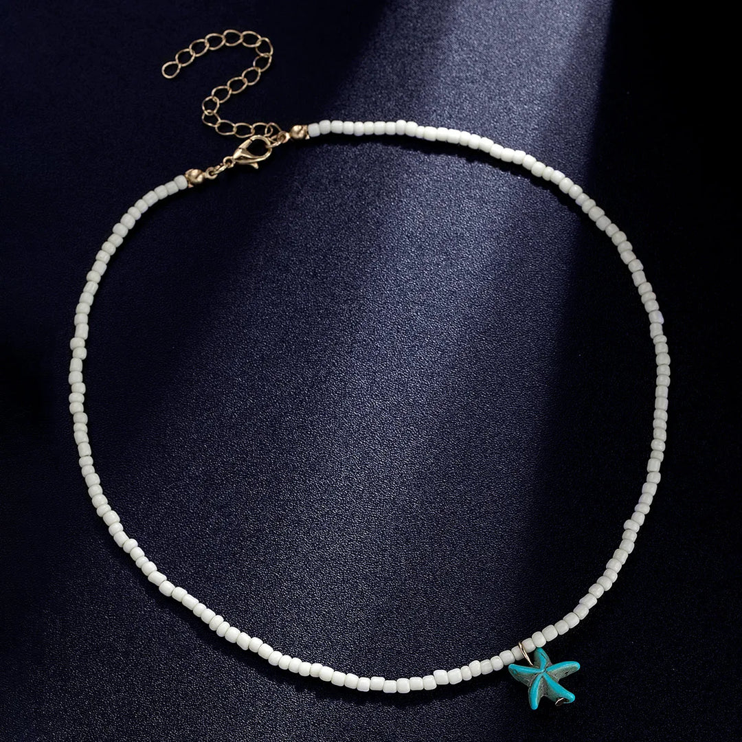 Colar de Estrela do Mar Turquesa Elegante