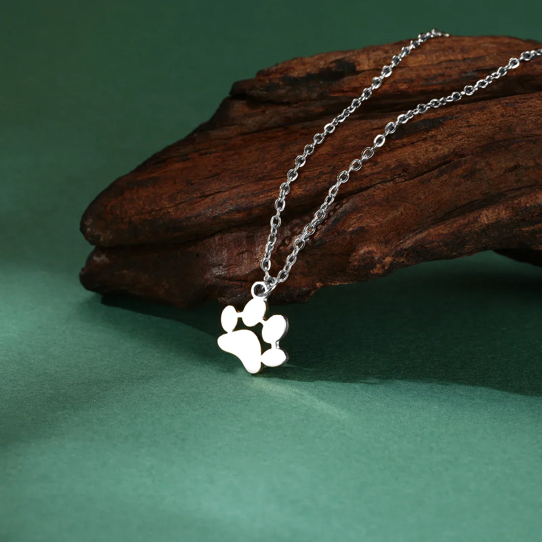 Colar Elegante de Aço Inoxidável em Forma de Patinha
