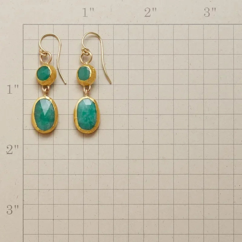 Brincos de Ouro Turquesa Artesanal Atemporal