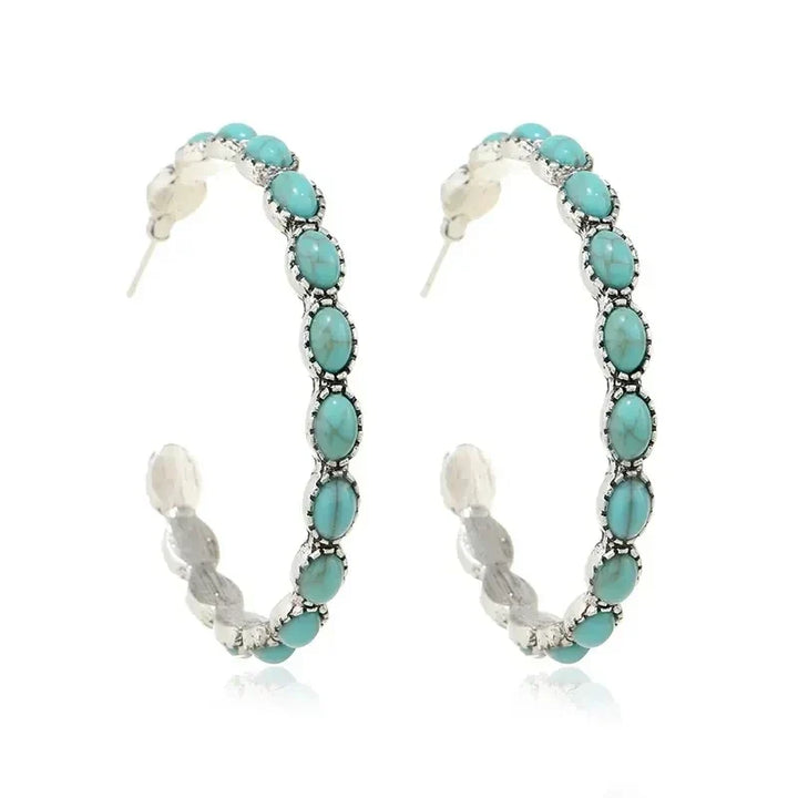 Brincos Circulares Turquesa Chic