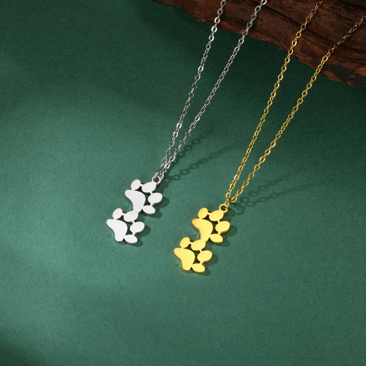 Colar Elegante de Aço Inoxidável em Forma de Patinha