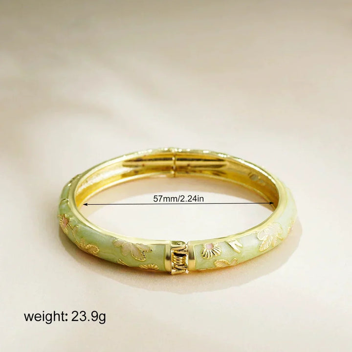 Pulseira Cloisonné Floral Vintage Elegante