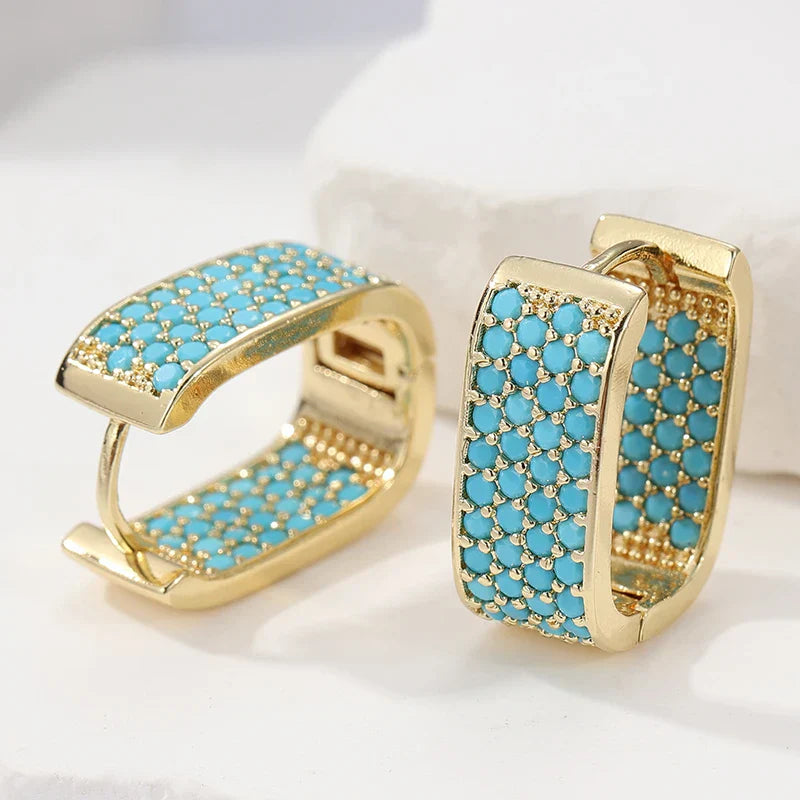 Brincos de Ouro Turquesa Crush