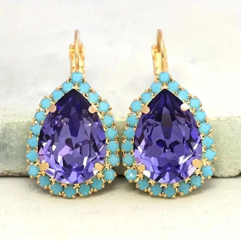 Brincos de Cristal Vintage Elegantes