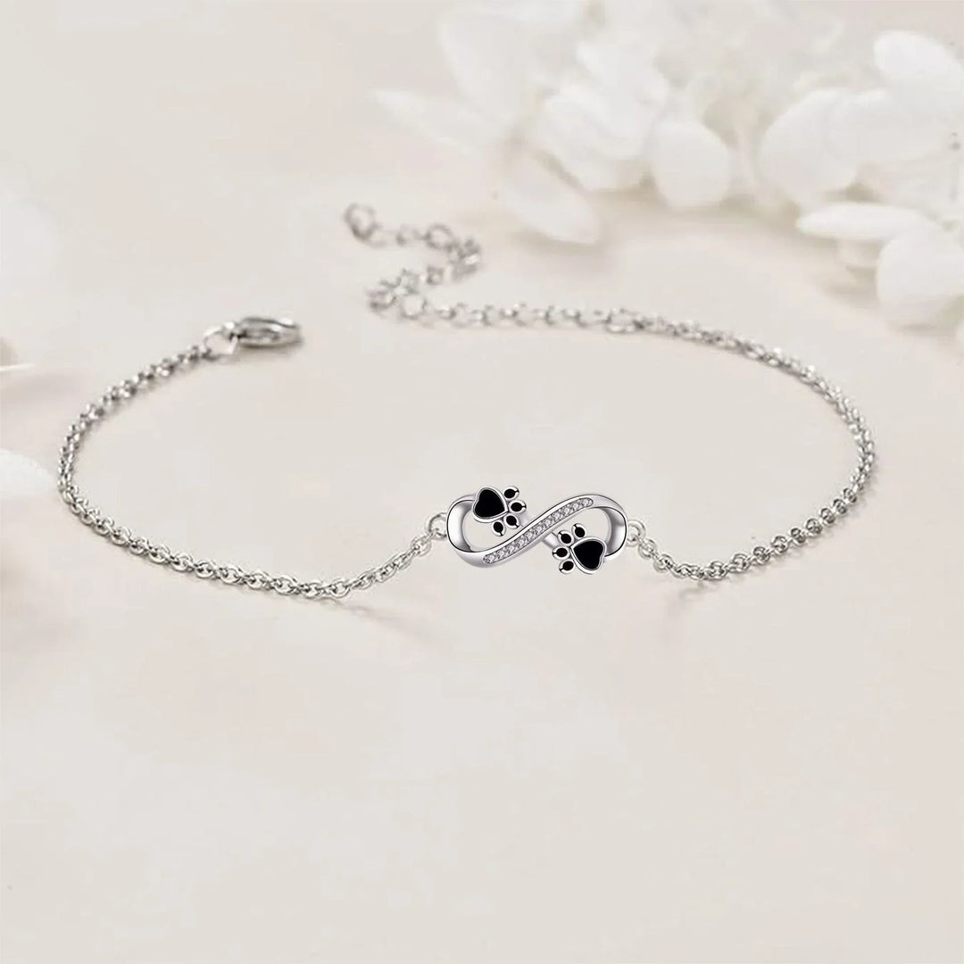 Pulseira de Patinha Prateada sem Esforço