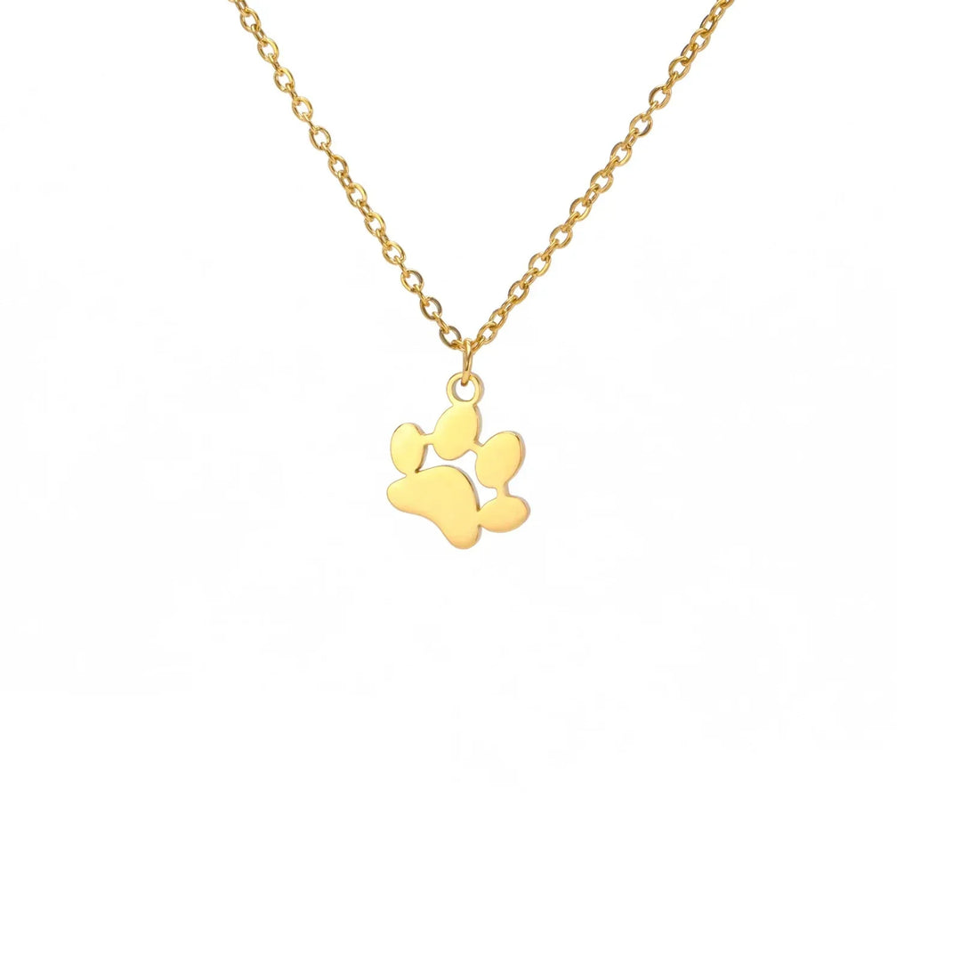 Colar Elegante de Aço Inoxidável em Forma de Patinha
