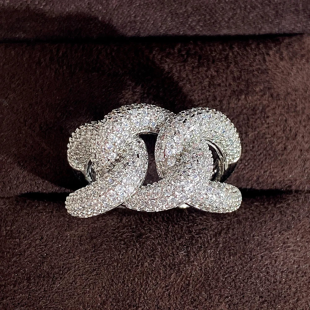 Anel de Prata Zirconia Infinito Elegante