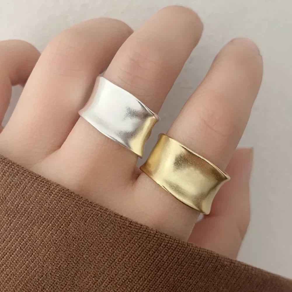 Anel Ajustável Vintage em Ouro e Prata