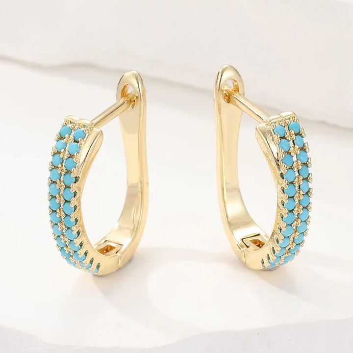Brincos de Argola Clássicos Turquesa