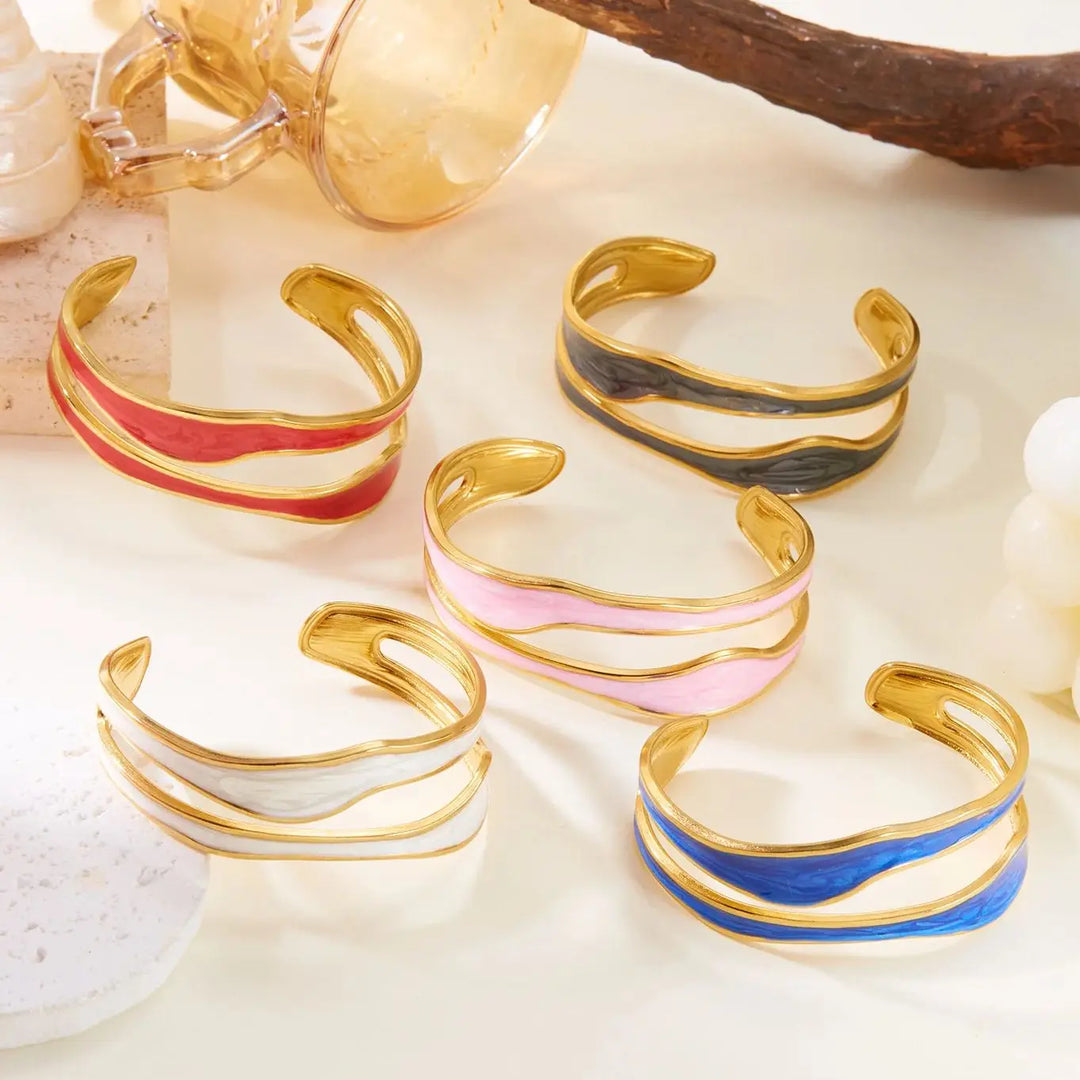 Pulseira de Aço Inoxidável Modern Wave