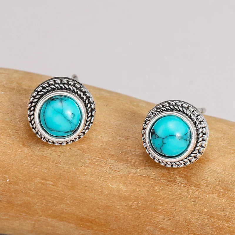 Brincos de Stud Turquesa Clássicos