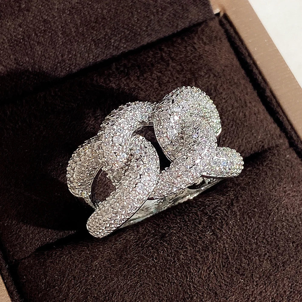 Anel de Prata Zirconia Infinito Elegante