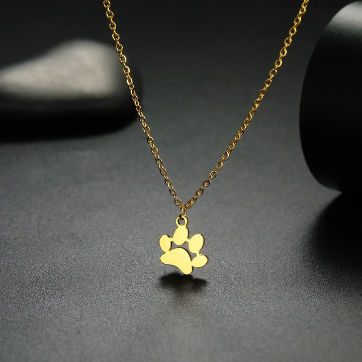 Colar Elegante de Aço Inoxidável em Forma de Patinha