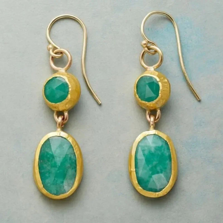 Brincos de Ouro Turquesa Artesanal Atemporal