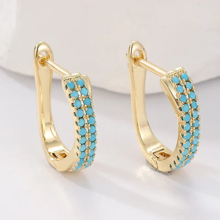 Brincos de Argola Clássicos Turquesa
