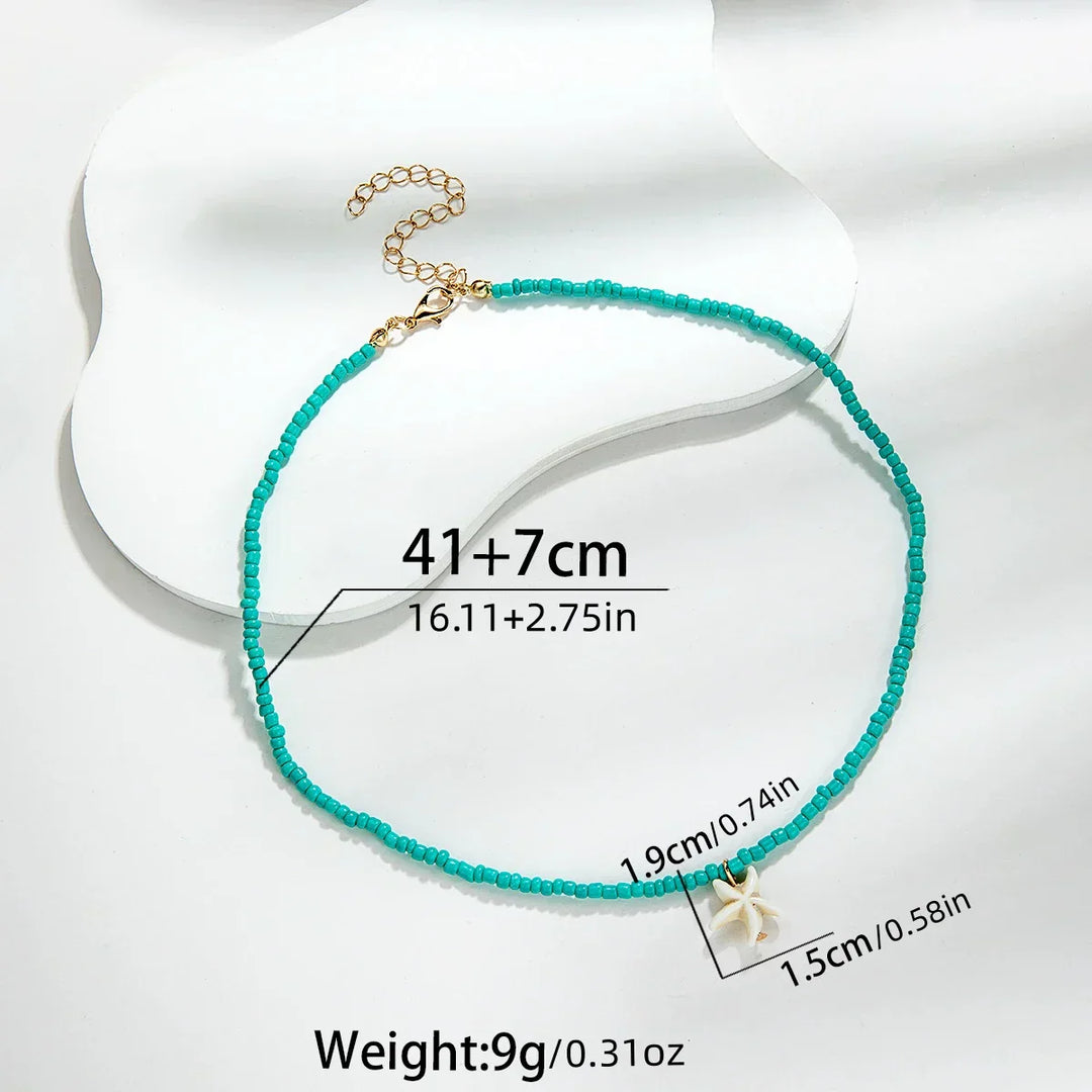 Colar de Estrela do Mar Turquesa Elegante