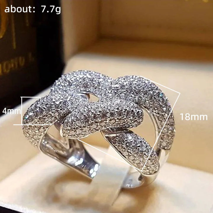 Anel de Prata Zirconia Infinito Elegante