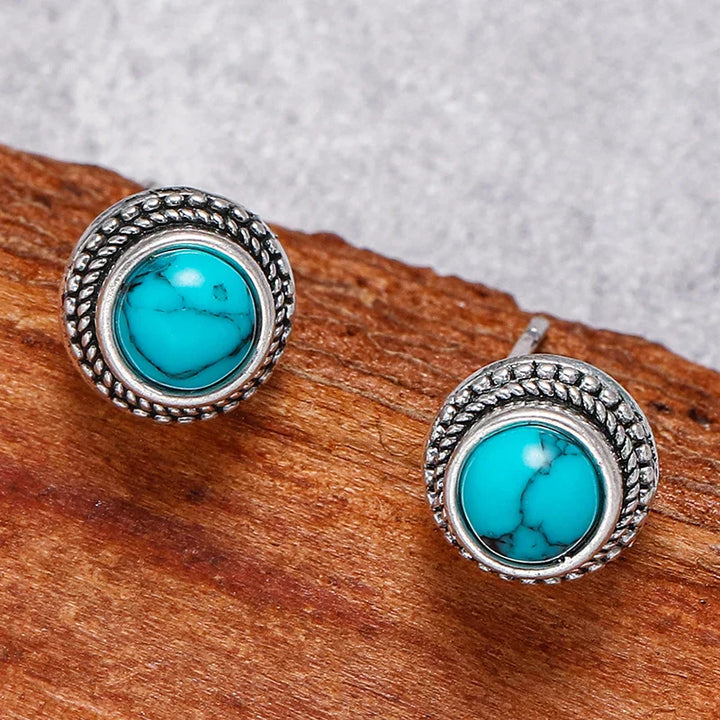 Brincos de Stud Turquesa Clássicos
