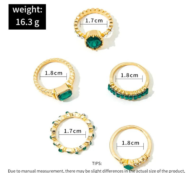 Conjunto de Anéis Palazzo Emerald