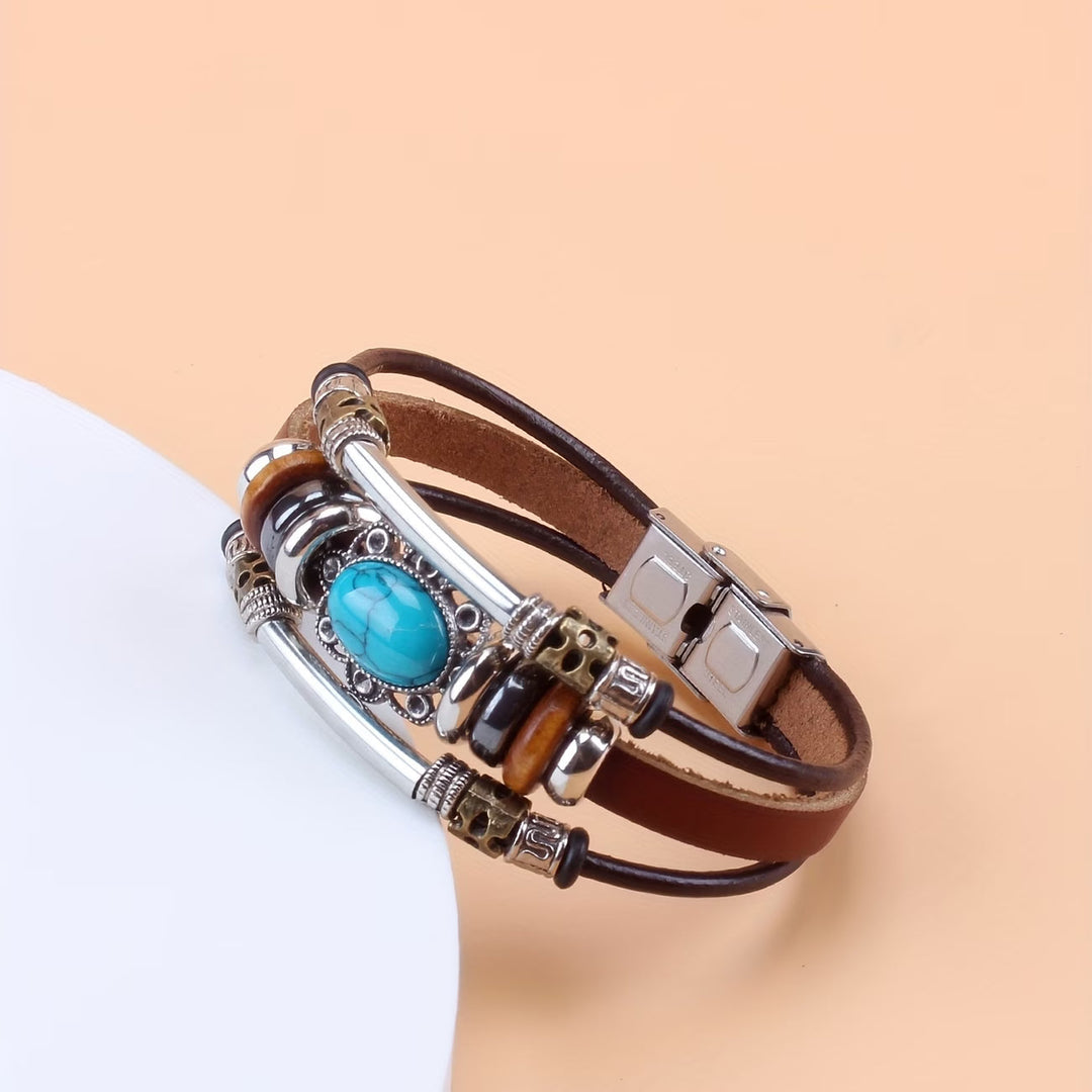 Bracelete Vintage com Fivela Turquesa