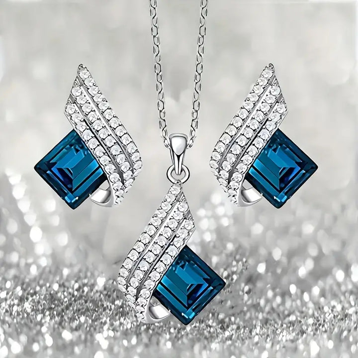 Conjunto de Joias de Safira Lustrosa