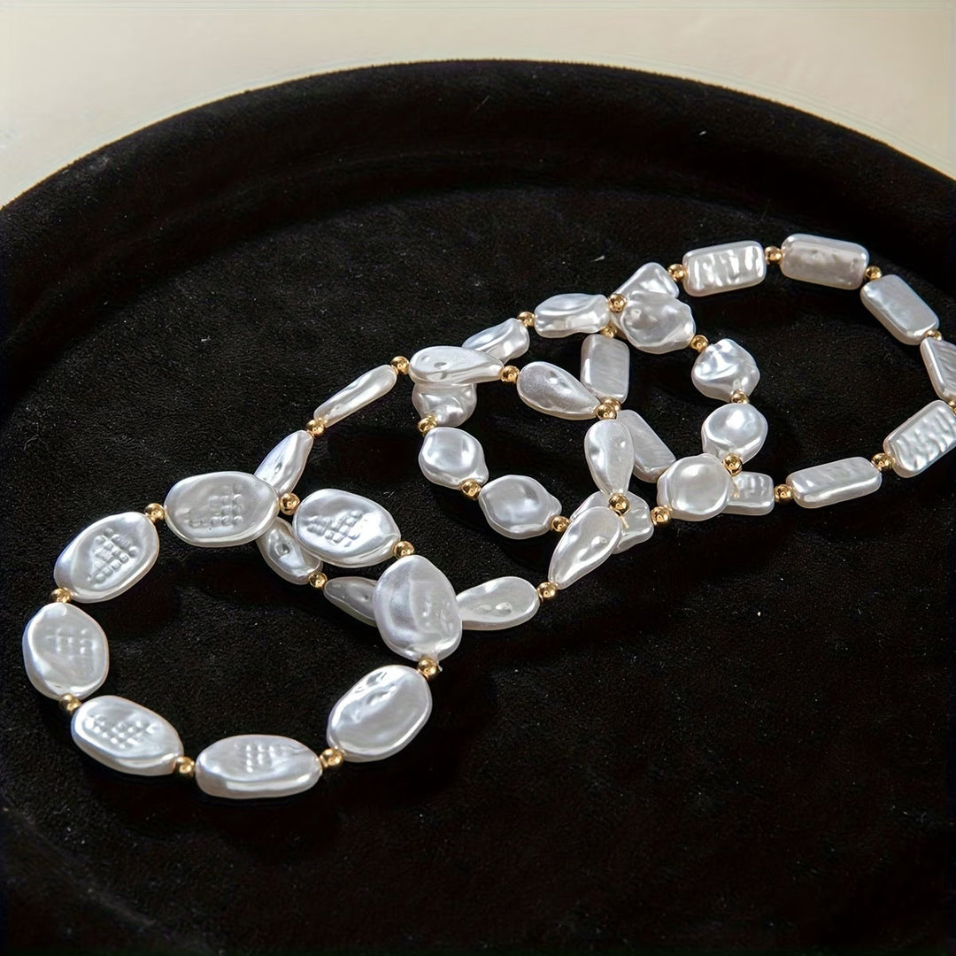 Conjunto de Pulseiras de Pérolas - 4 Peças