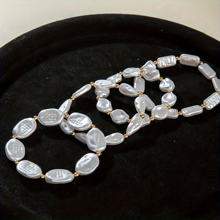 Conjunto de Pulseiras de Pérolas - 4 Peças