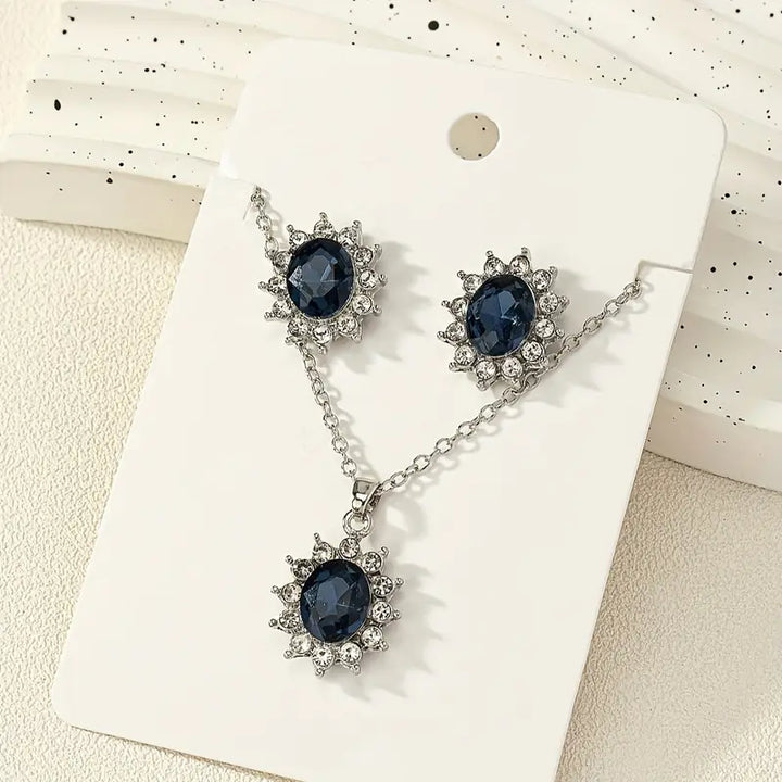 Conjunto de Joias de Safira Brilhante