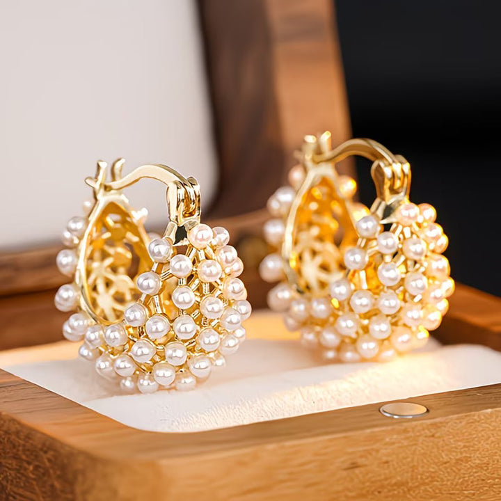 Brincos de Argola com Pérolas Chunky