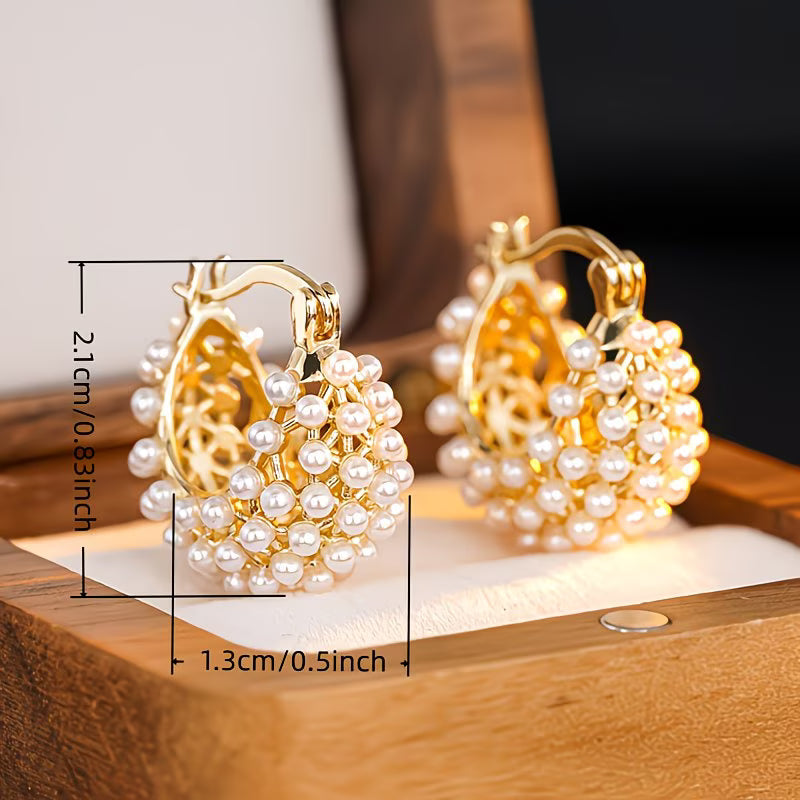 Brincos de Argola com Pérolas Chunky