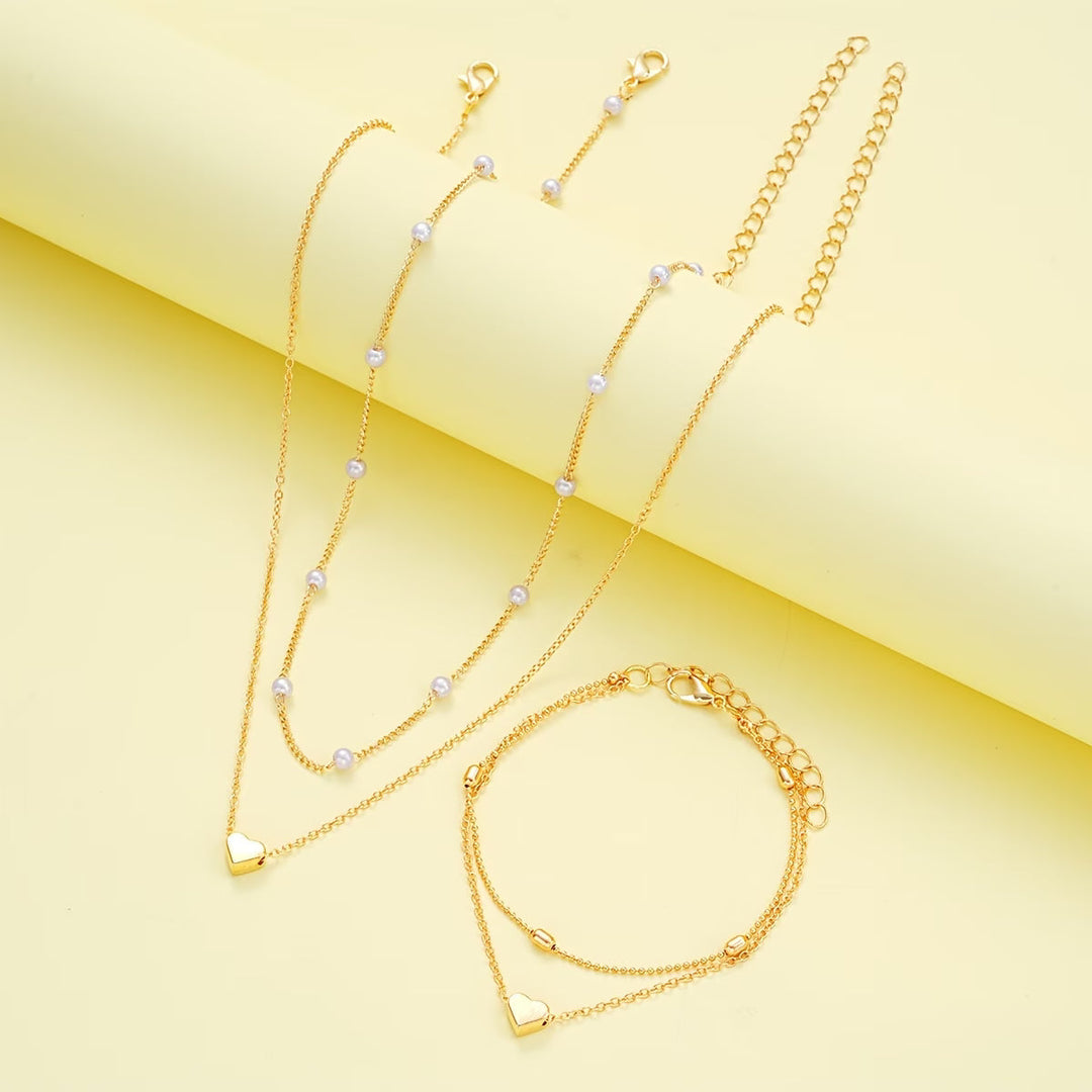 Conjunto de Colar Corações Amorosos