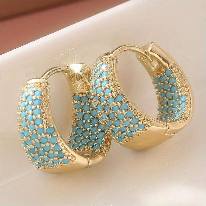 Brincos de Argola Turquesa Únicos