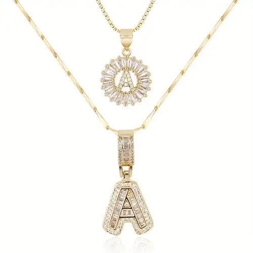 Conjunto de Colar Letra Ouro Premium