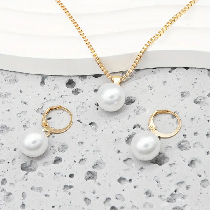 Conjunto de Colar de Pérolas Elegante e Gracioso