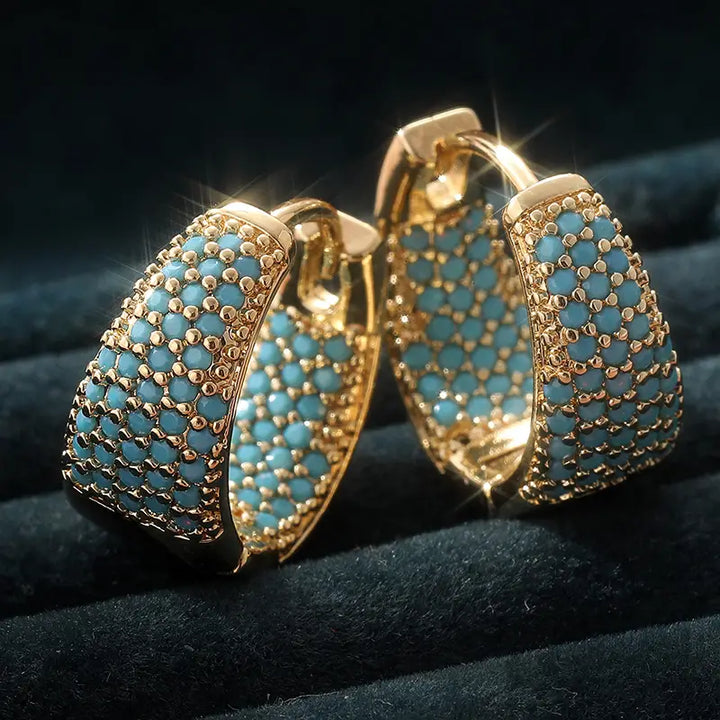 Brincos de Argola Turquesa Únicos
