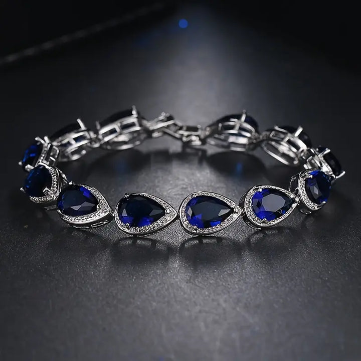 Pulseira Torcida de Safira Glamourosa