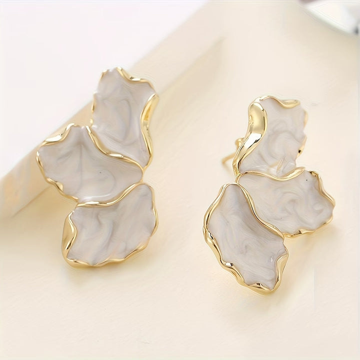 Brincos de Pétala de Flor de Pérola